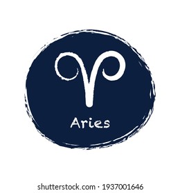 Astrological zodiac symbol Aries, astronomical zodiac sign Aries. Vector illustration.