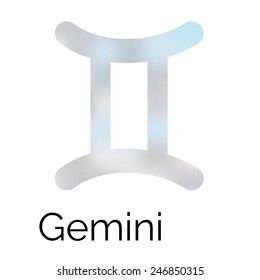 Astrological zodiac symbol Gemini, vector sign