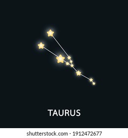 Astrological zodiac Taurus. 12 zodiac symbol. Astronomy occult symbol with zodiac sign.