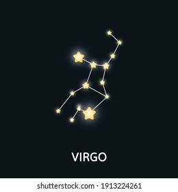 Astrological zodiac Virgo. 12 zodiac symbol. Astronomy occult symbol with zodiac sign.