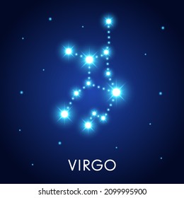 Astrological zodiac Virgo. 12 zodiac symbol. Astronomy occult symbol with zodiac sign.