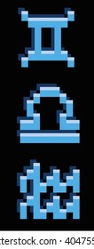Astrology air signs in pixel style