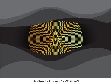 Astrology, Alchemy and Spiritual Pursuit Illustrations with a Pattern on a Black Background