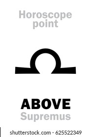 Astrology Alphabet: ABOVE (Supremus), place in Astrological chart. 
Hieroglyphics character sign (single symbol).