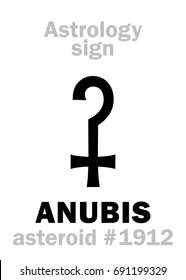 Astrology Alphabet: ANUBIS (Anpu), asteroid #1912. 
Hieroglyphics character sign (single symbol).