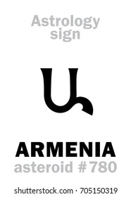 Astrology Alphabet: ARMENIA, asteroid #780. 
Hieroglyphics character sign (single symbol).