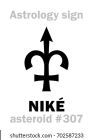 Astrology Alphabet: NIKÉ, asteroid #307. 
Hieroglyphics character sign (single symbol).