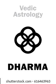 Astrology Alphabet: DHARMA, The Principle of Cosmic Order and Harmony. Hieroglyphics character sign (single symbol).