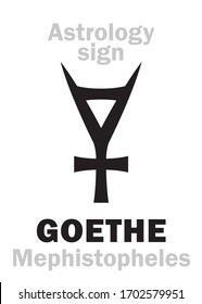 Goethe (Mephistopheles).  Astrologisches Zeichen, hieroglyphisches Zeichen, mystisches Symbol. 