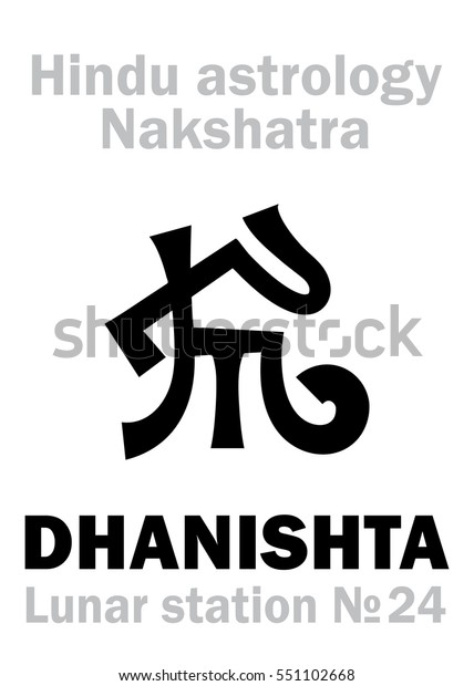 Astrology Alphabet Hindu Nakshatra Dhanishta Lunar Stock Vector ...