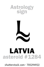 Astrology Alphabet: LATVIA, asteroid #1284. 
Hieroglyphics character sign (single symbol).