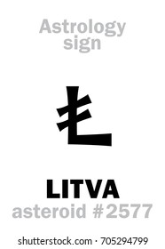 Astrology Alphabet: LITVA, asteroid #2577. 
Hieroglyphics character sign (single symbol).