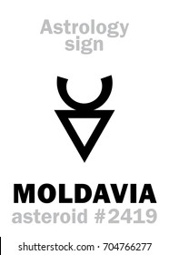 Astrology Alphabet: MOLDAVIA, asteroid #2419. 
Hieroglyphics character sign (single symbol).