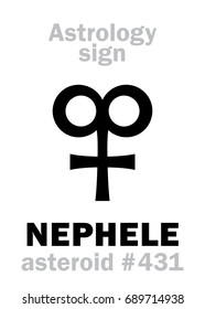 Astrology Alphabet: NEPHELE, asteroid #431. 
Hieroglyphics character sign (single symbol).