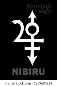 Astrology Alphabet: NIBIRU, Orphan planet, Rogue planet of Anunnaki. 
Hieroglyphics character sign (original single symbol).