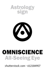 Astrology Alphabet: OMNISCIENCE (All-Seeing Eye || Eye of Providence). 
Hieroglyphics character sign (single symbol).