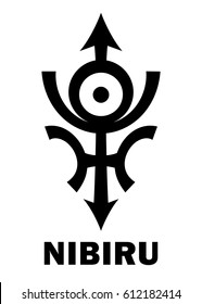 Astrology Alphabet: Orphan planet NIBIRU, 
The Rogue planet of Anunnaki (Aliens, the Ancient astronauts). 
Hieroglyphics character sign (original single symbol).