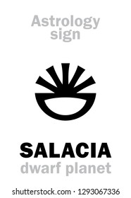 Astrology Alphabet: SALACIA (Amphitrite), Trans-Neptunian dwarf planet. 
Hieroglyphics character sign (single symbol).