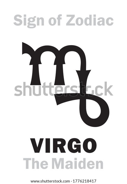 Astrology Alphabet Sign Zodiac Virgo Maiden Stock Vector (Royalty Free ...