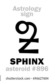 Astrology Alphabet: SPHINX, asteroid #896. 
Hieroglyphics character sign (single symbol).