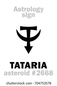 Astrology Alphabet: TATARIA, asteroid #2668. 
Hieroglyphics character sign (single symbol).
