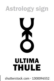 Astrology Alphabet: ULTIMA THULE (Legendary northernmost island on the Edge of the known World) — 
The farthermost asteroid in the Solar system, discovered on January 1, 2019 (#486958). Sign/symbol.