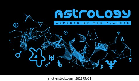 Astrology. Aspects of the planets. Vector illustration 