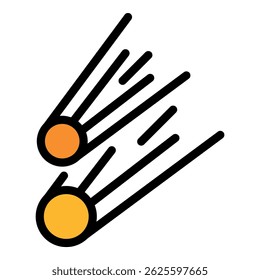 Astrology asteroid icon. Outline astrology asteroid vector icon color flat isolated