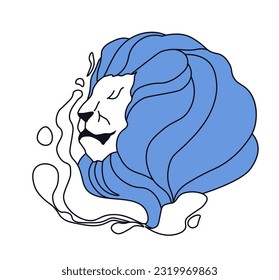 Astrology and astronomy, isolated zodiac sign of Leo or Lion. Icon of animal in minimalist manner, July 23 to August 22. Astrological predictions and traits of character. Vector in flat style