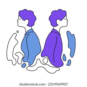 Astrologie oder Astronomie Symbol, einzelne Ikone von Zodiac Zeichen, Gemini oder Twins. Menschen geboren vom 21. Mai bis 21. Juni. Astrologische Vorhersagen und Charaktereigenschaften. Vektorgrafik auf Flach-Art