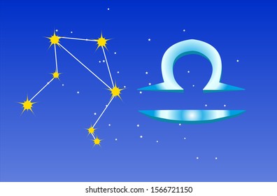 Astrology. Balance sign with constellation