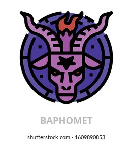 Astrology baphomet icon for website, application, printing, document, poster design, etc.