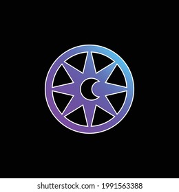 Astrology blue gradient vector icon