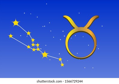 Astrology. Bull sign with constellation