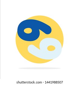 Astrology, Cancer, Zodiac, Greece Abstract Circle Background Flat color Icon