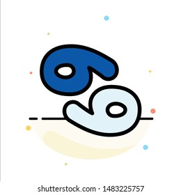 Astrology, Cancer, Zodiac, Greece Abstract Flat Color Icon Template
