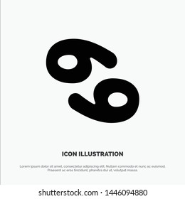 Astrology, Cancer, Zodiac, Greece solid Glyph Icon vector