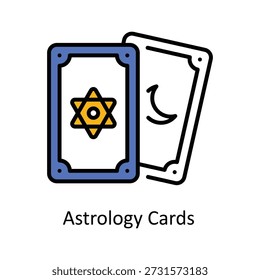 Cartões de astrologia Vetor preenchido Outline ícones. Arquivo EPS 10