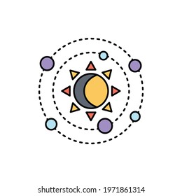 Astrology color line icon. Isolated vector element. Outline pictogram for web page, mobile app, promo