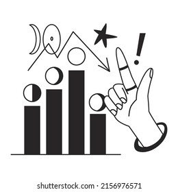 Astrology Composition. Drawing up a horoscope by date of birth and zodiac sign. Analysis of the characteristics of the planets and the lunar cycle. Astrological consultations. Vector illustration.