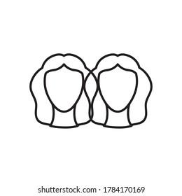 astrology concept, gemini sign, the twins Castor and Pollux, known as the Dioscuri symbol over white background, line style, vector illustration
