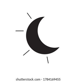 astrology concept, half moon icon over white background, silhouette style, vector illustration