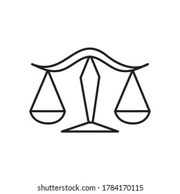 astrology concept, Libra sign and Balance Scales symbol over white background, line style, vector illustration