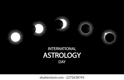 Astrology day solar and lunar eclipse phases, vector art illustration.