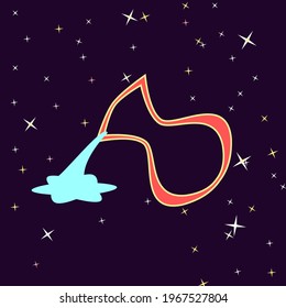Astrology design. Aquarius symbol. On the purple background and stars. Concepts of divination mysticism and astrology.