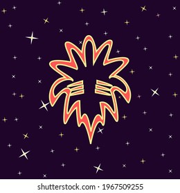 Astrology design. Leo symbol. On the purple background and stars. Concepts of divination mysticism and astrology.