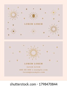 Astrology with Eye and Sun Business Card Template with Back Design