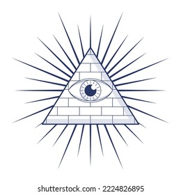 astrology eye in triangle icon
