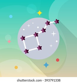 Astrology  flat  icon with long shadow,eps10,