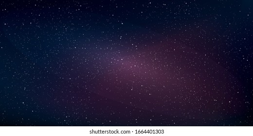 Astrology horizontal background, Starry sky colourful glow, Milky way galaxy in the cosmos, Vector Illustration.